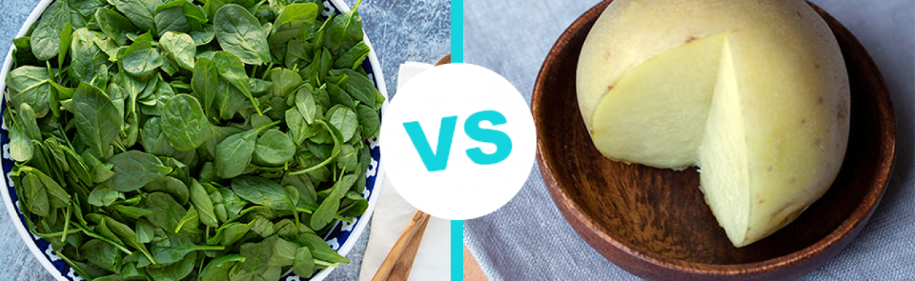 kale vs potato | 100 calories of vegetables