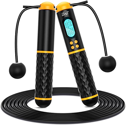 LCD Cordless Jump Rope Calorie Counter Fitness Training Skipping Rope Digital 