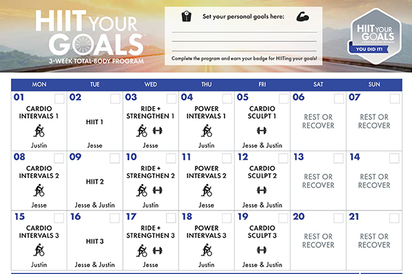 HIIT Your Goals Calendar