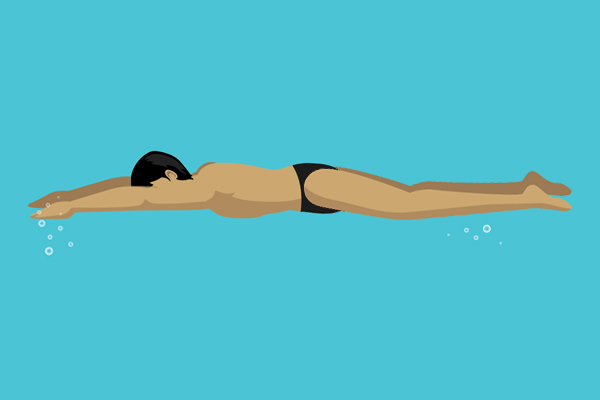 Breaststroke cycle pull-through and recovery of the right side