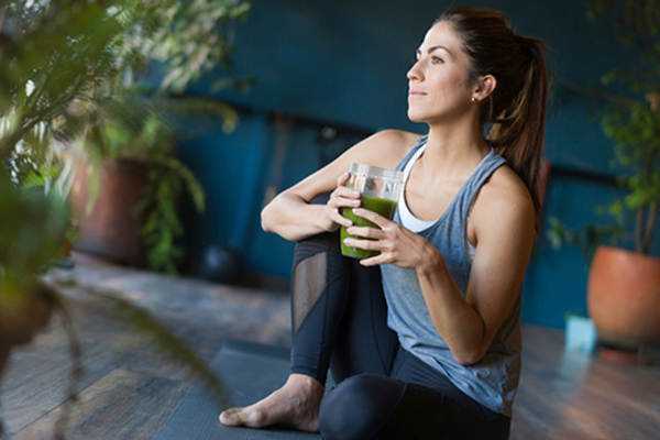 Woman relaxing after workout