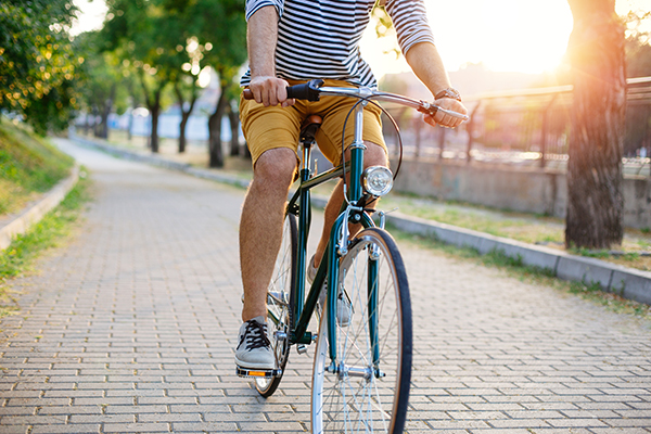 Man on a bike ride