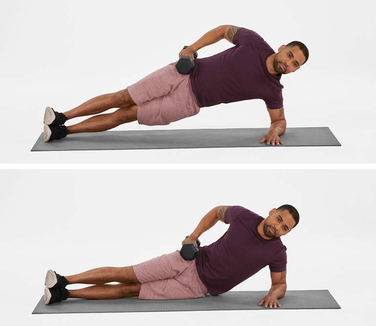 side plank hip lift | uneven abs