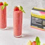 Strawberry Lemonade Mojito Energize Coolers in glasses