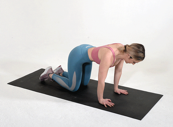 four point hamstring curl woman mat | sore hamstrings