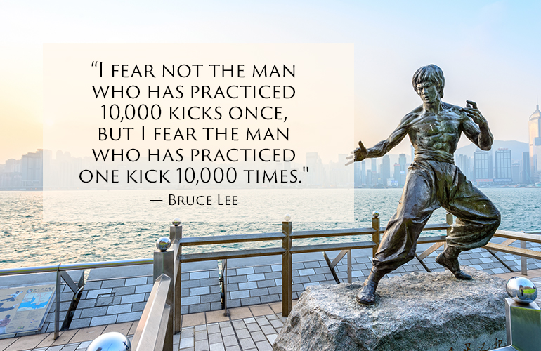 bruce lee 10,000 kicks | inspirational training quotes