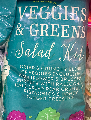 trader joes veggie e kit de salada verde