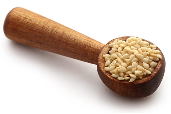 sesame edible seeds spoon