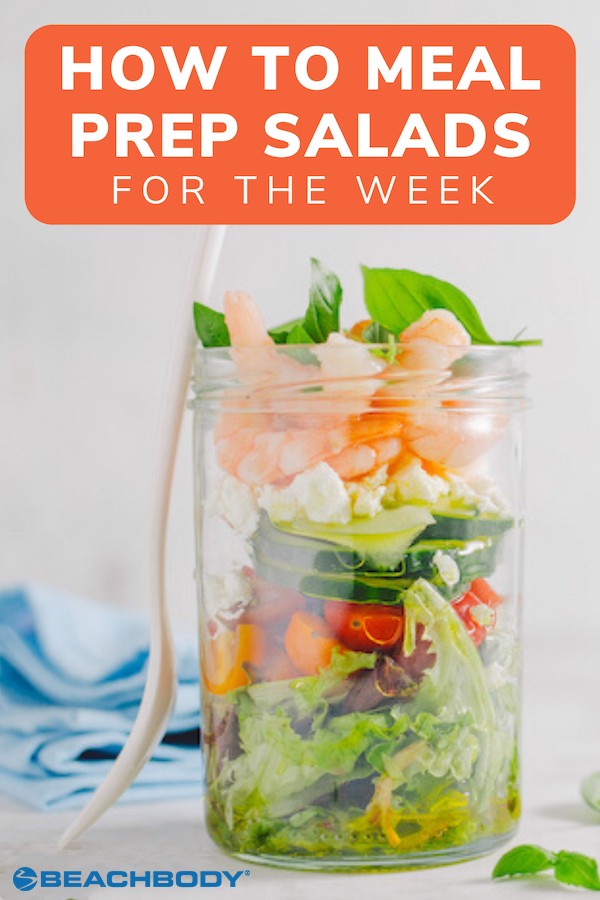 mason jar of layered salad | how to meal prep salads