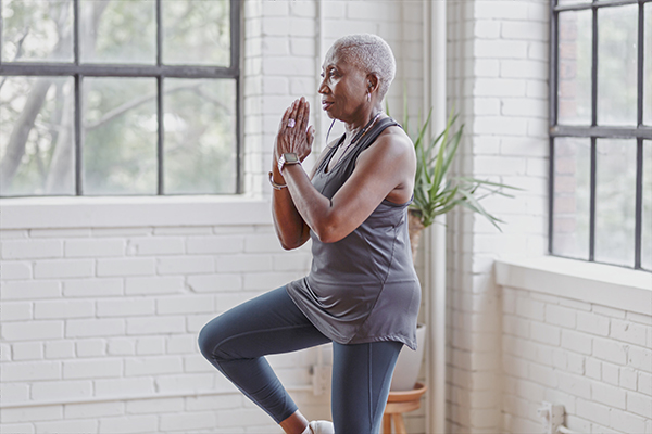 Mature woman doing yoga