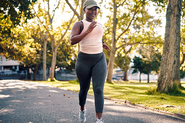 Woman walking at a park