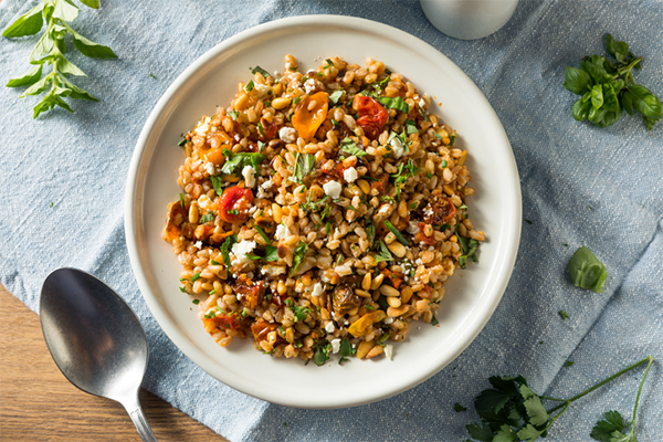 plate of farro | lean protein