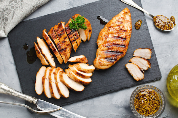 grilled chicken breast on cutting plate | lean protein