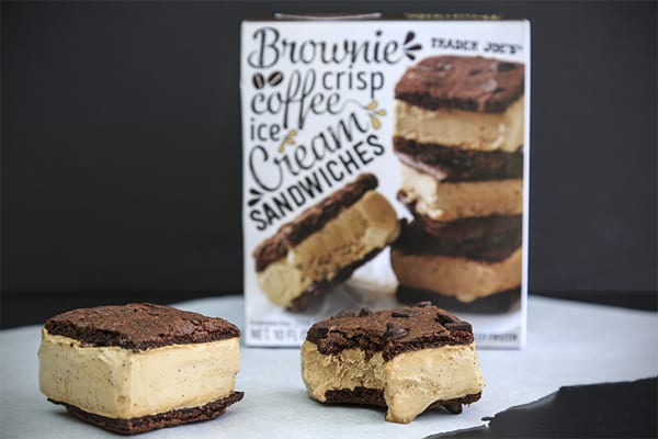 Brownie Crisp Coffee Ice Cream Sandwiches | trader joe's gluten free foods