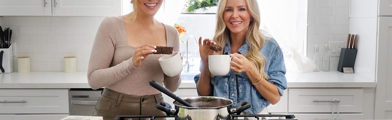 Ilana Muhlstein, Andrea Rogers making hot cocoa