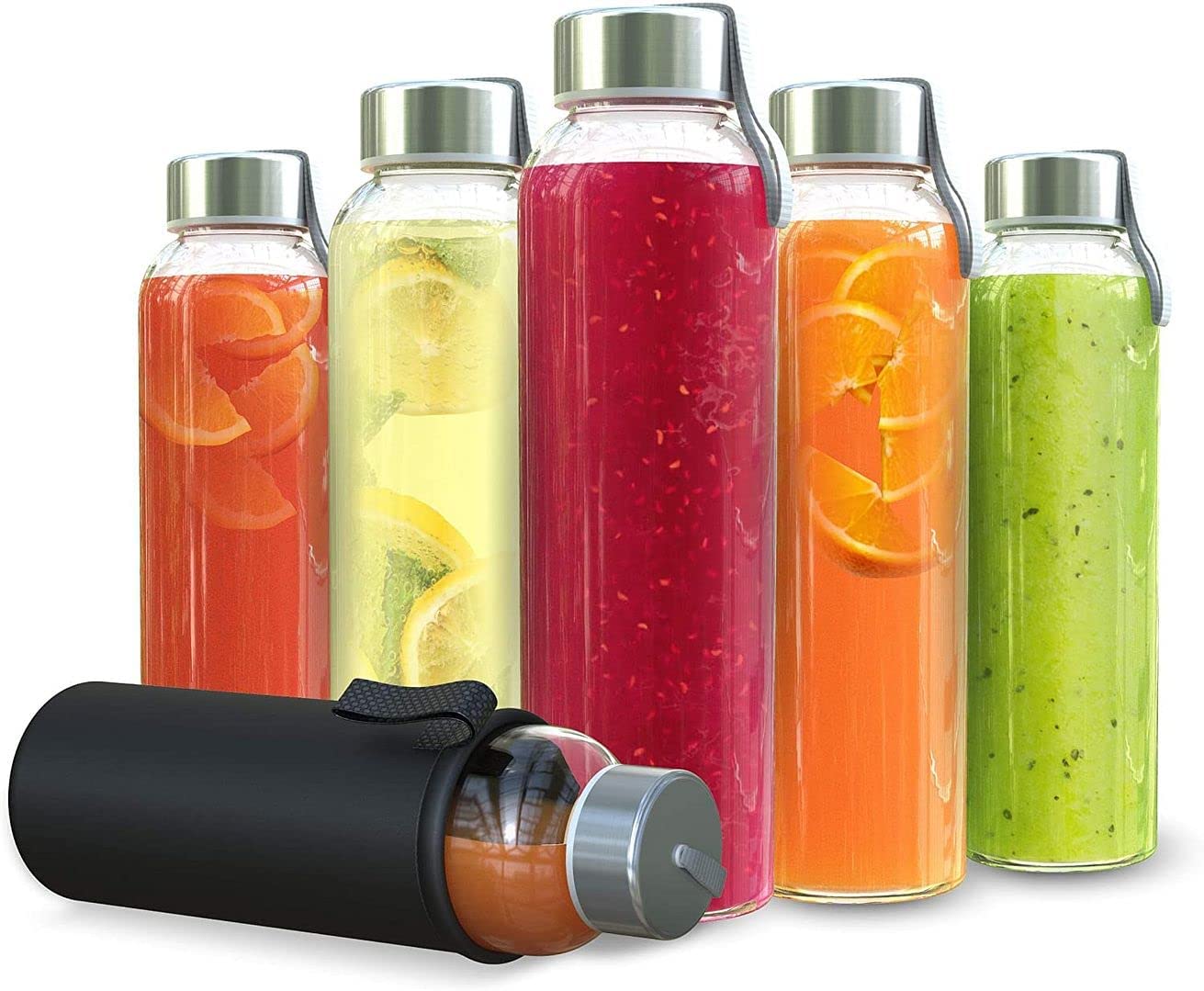 MEDca Clear Drink Pouches with Straw, Double Zipper Reusable Smoothie,  Juice and Drink Bag 