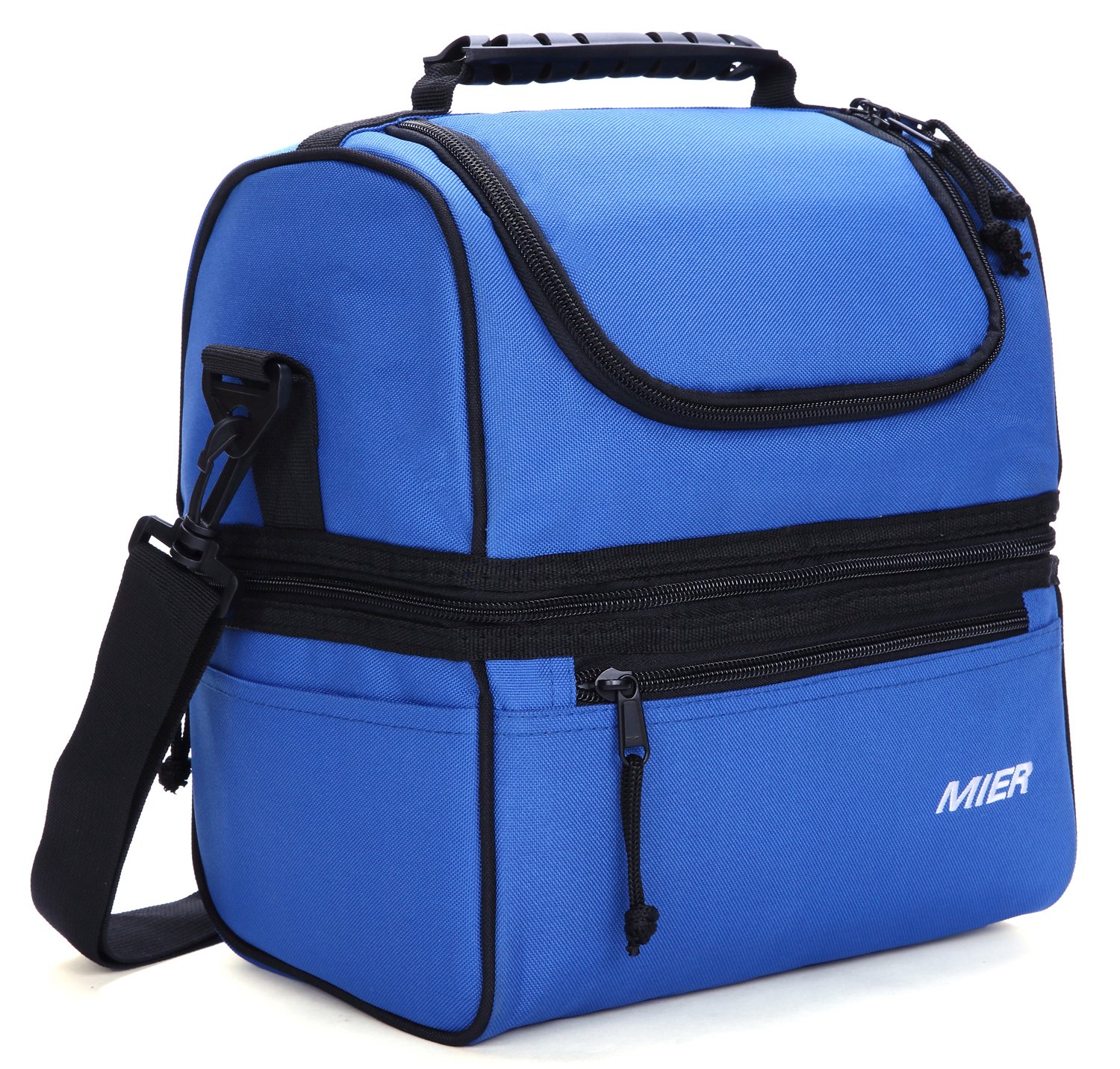 MIER Large Insulated Lunch Bag Meal Prep Cooler Tote, Blue