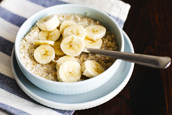 Vanilla Banana Oatmeal in a bowl