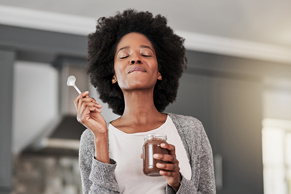 woman enjoying sweets | eat the cookie