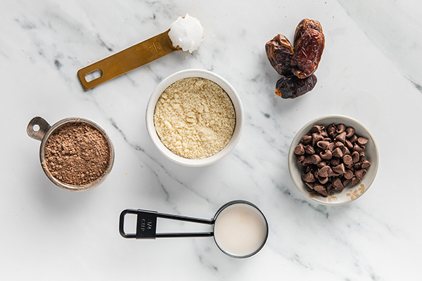 Chocolate Shakeology Cake Pops ingredients flat lay