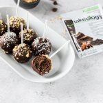 Chocolate Shakeology Cake Pops on plate, Shakeology packet