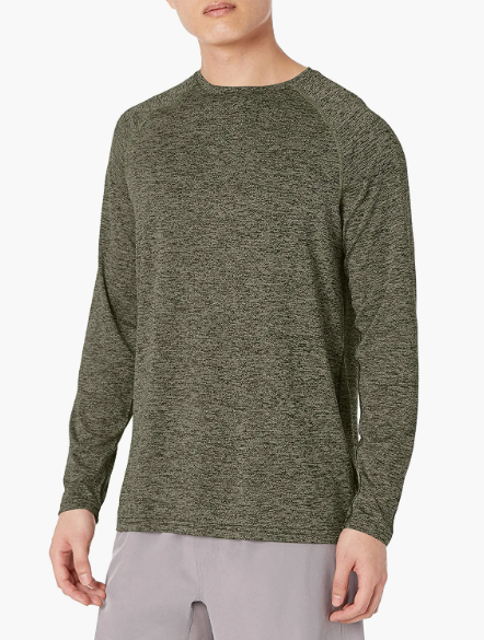Amazon Essentials Men's Tech Stretch Long-Sleeve T-Shirt | Fall Workout Clothes