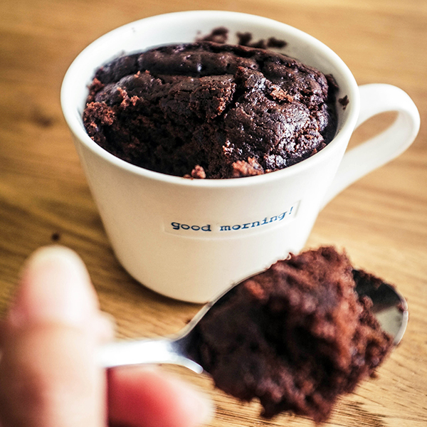 Peanut Butter Chocolate Caramel Brownie Mug Cake