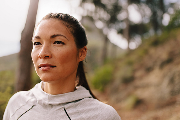 Woman runner looking away