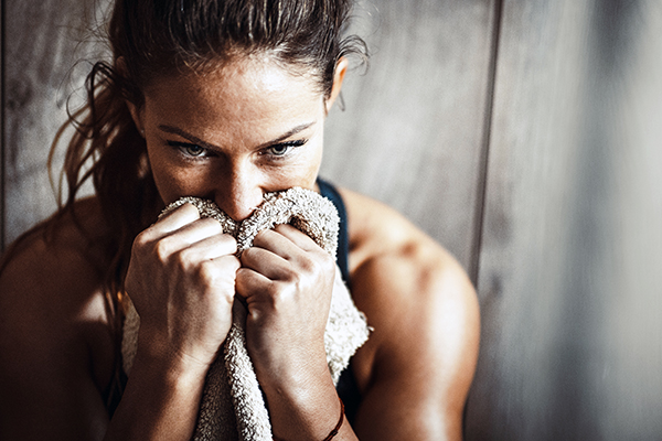 Woman thinking after workout