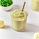 Cookies & Creamy Power Shake in a glass, ingredients