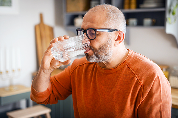 Man drinking water