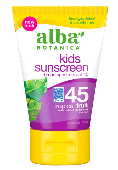 Alba Botanica Tropical Fruit Kids SPF 45 Sunscreen | Reef Safe Sunscreen