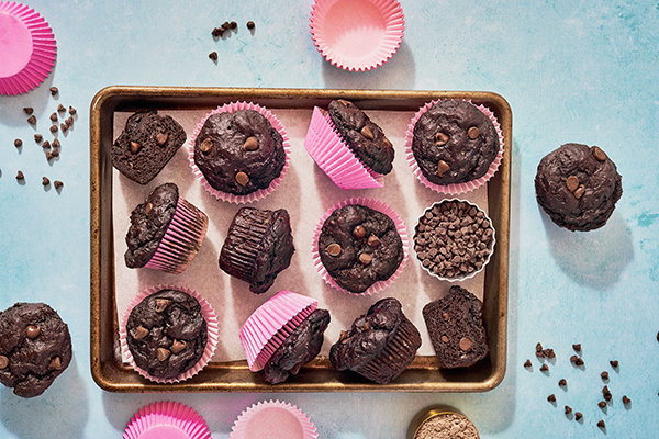 Double Chocolate Chip Muffins.600