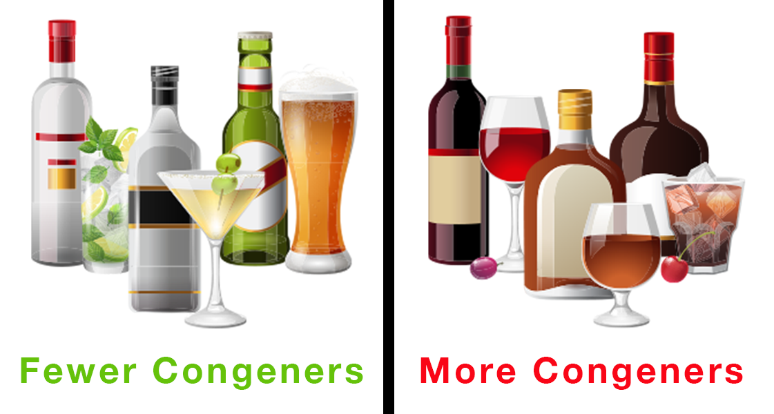 light alcohol vs dark alcohol | congeners in alcohol