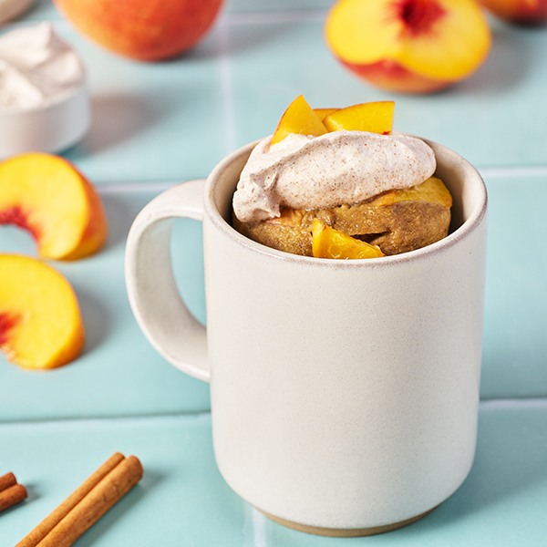 Peaches and Cream Mug Cake.600