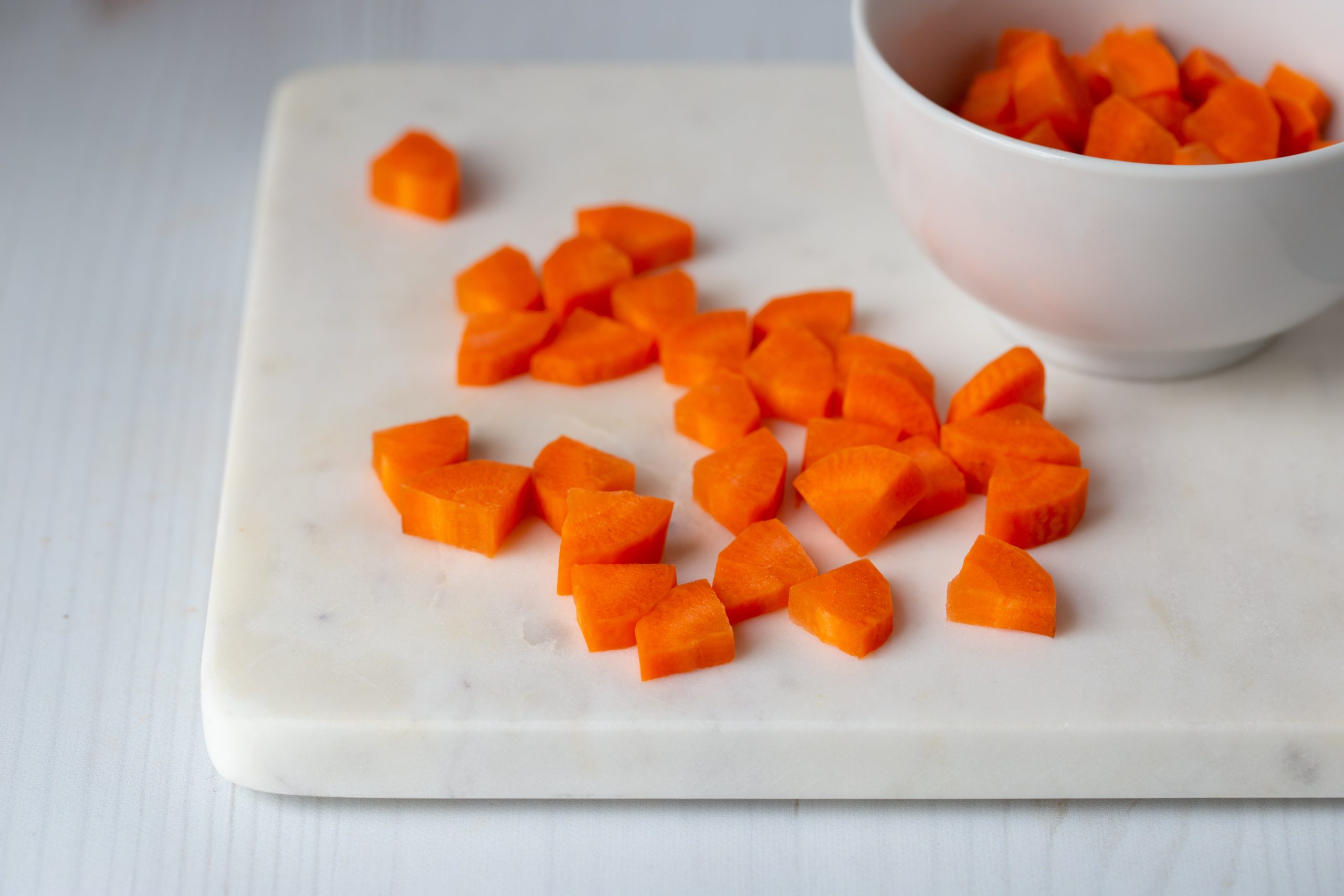 chopped carrots | knife cuts
