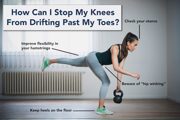 Woman Does Single Leg Deadlift with Information on Picture | Avoid Knee Injury