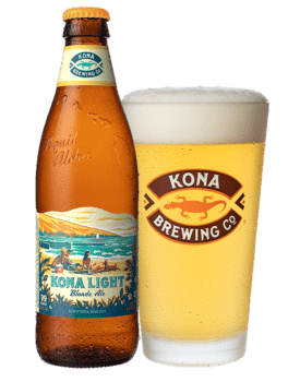 Isolated Bottle and Glass of Kona Light | Light Craft Beers
