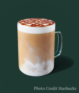 Glass Mug of Apple Crisp Macchiato | Starbucks Fall Drinks