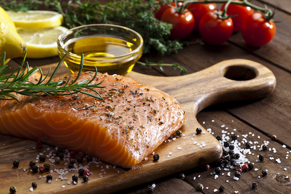 Image of Salmon on Cutting Board | Pescatarian Diet