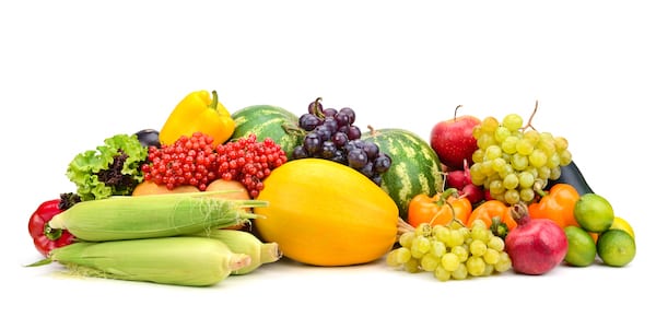 Isolated Variety of Fruits and Vegetables | Types of Vegetarian