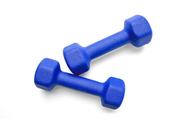 Isolated Image of Two Small Weights | Light Weight Workout
