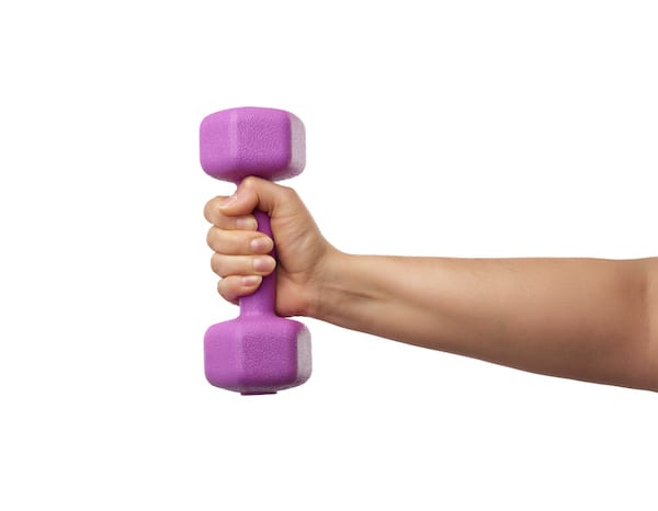 Isolated Image of Hand Holding Small Weight | light weight workout