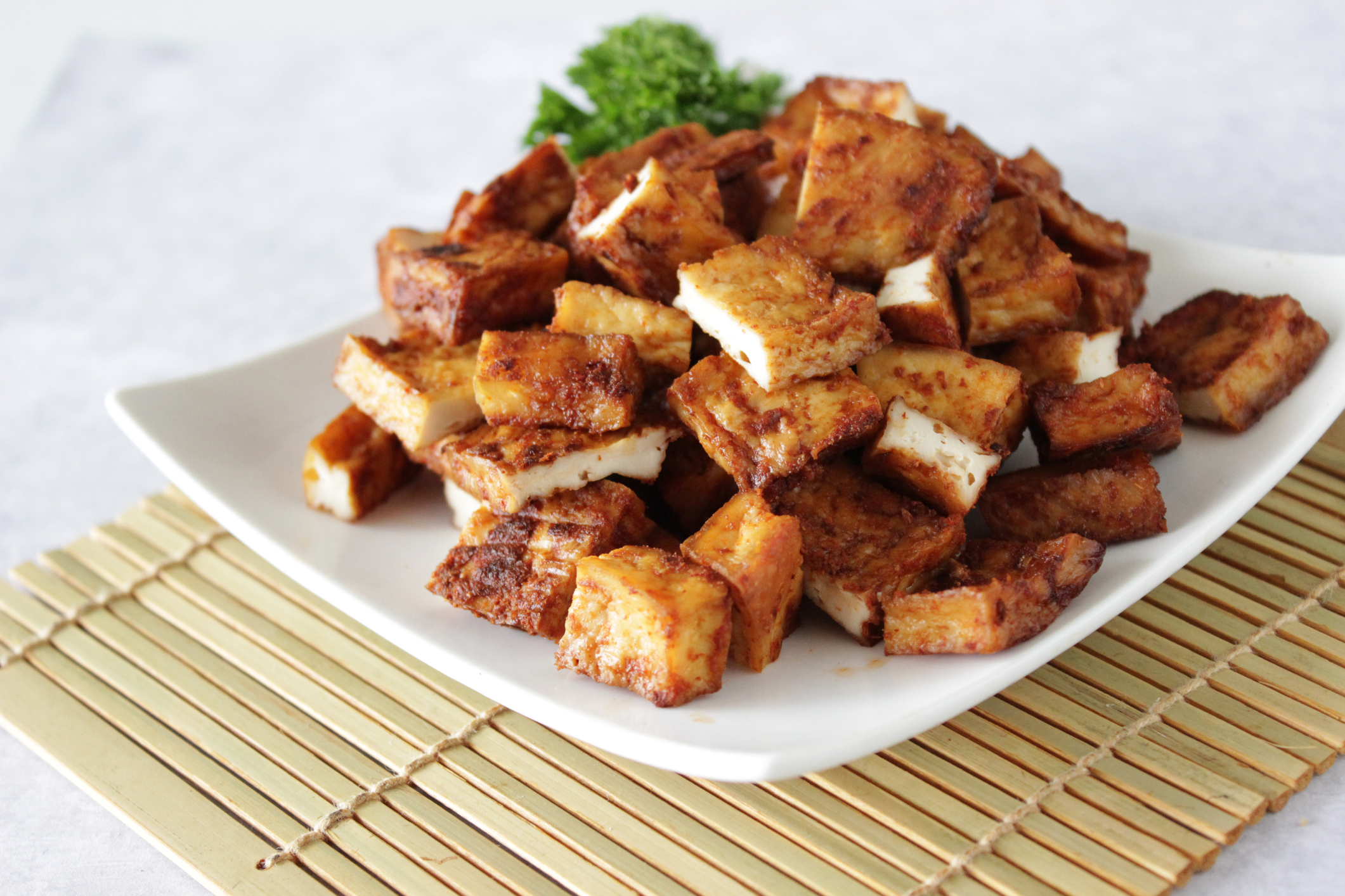 Plate of Baked Tofu | Types of Tofu