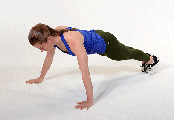 Woman Does Wide Arm Push Ups | Push Up Variations