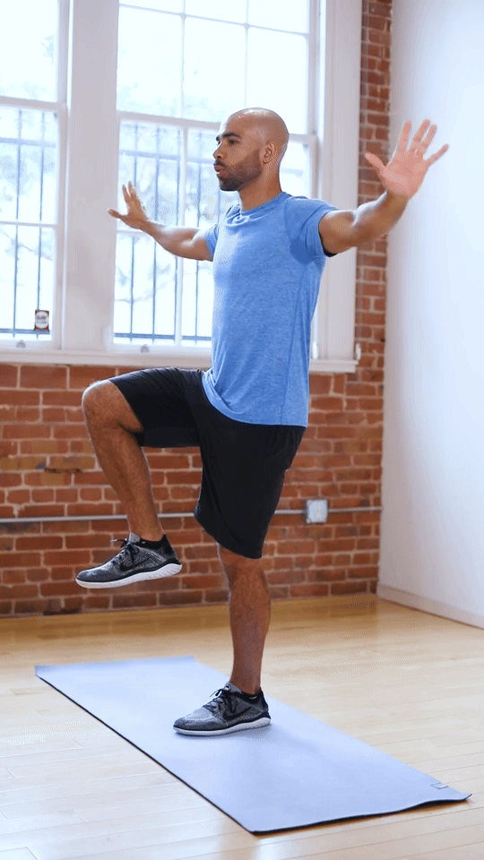 single leg balance arm circles | Standing Ab Exercises