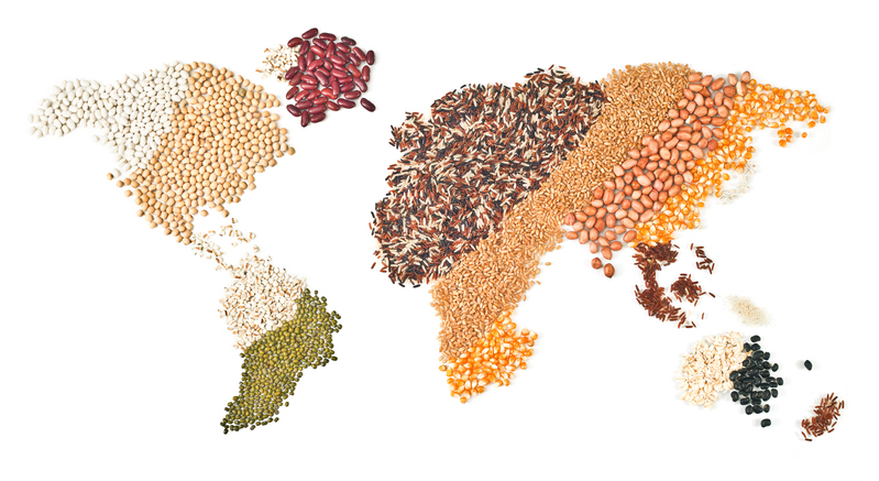 Image of Plant Foods Overlayed on World Map | Vegan Facts