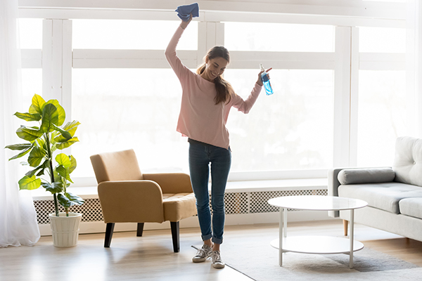 Woman Has Fun While Doing Housework | NEAT Exercises