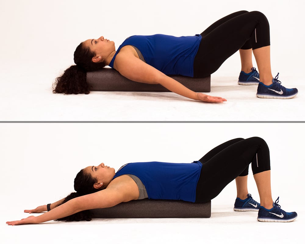 Woman Does Snow Angels on Foam Roller | Rotator Cuff Exercises