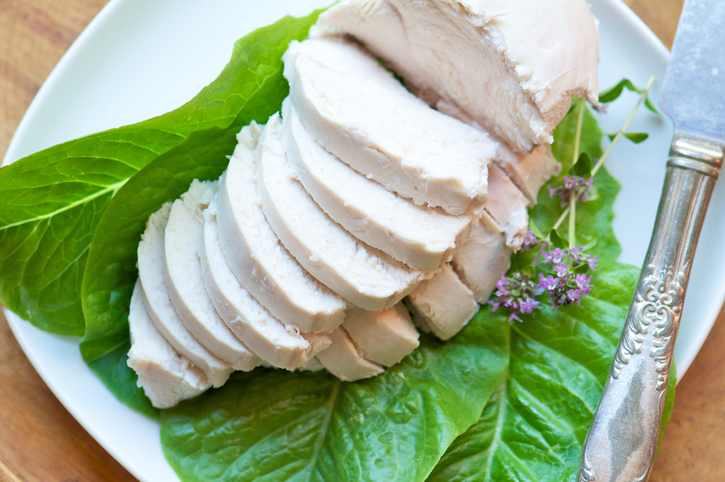 Plate of Poached Chicken Sliced | How to Cook Chicken Breast